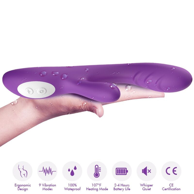 Vibromasseur point G rechargeable en silicone violet, 5 vitessesPoint G vibrant