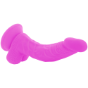 Dildo vibrador con ventosa Diversia violeta flexible 21,5 cm Ø 4,5Punto G no vibrante