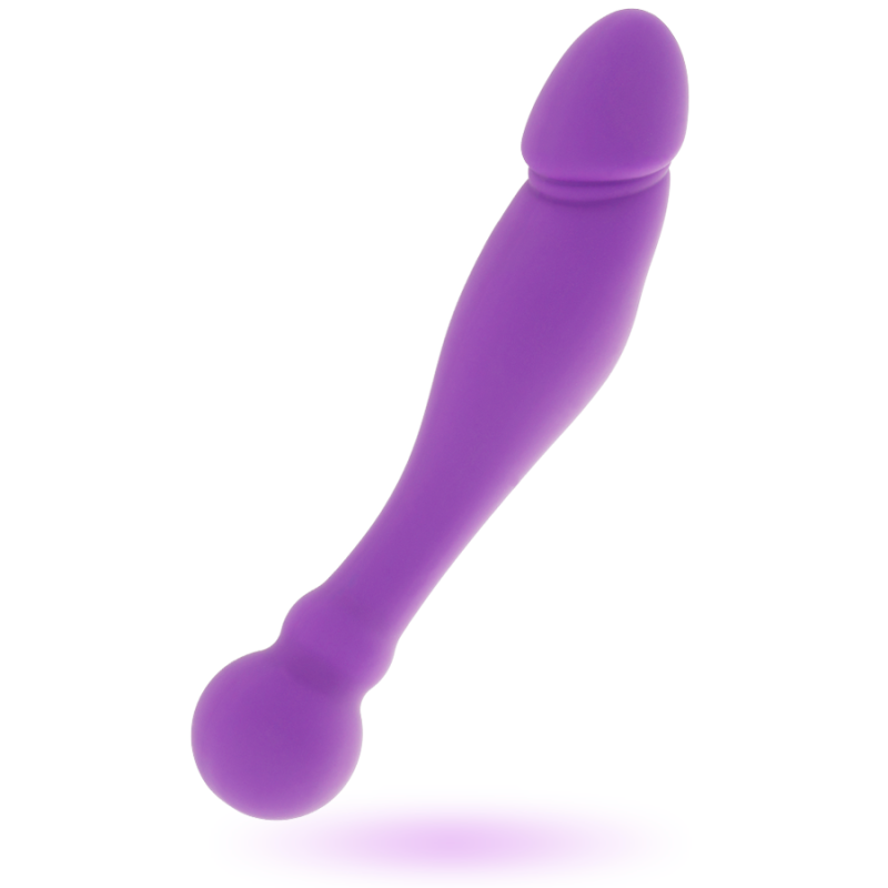 Estimulador anal e vaginal duplo em silicone rosa RickPonto G não vibrante