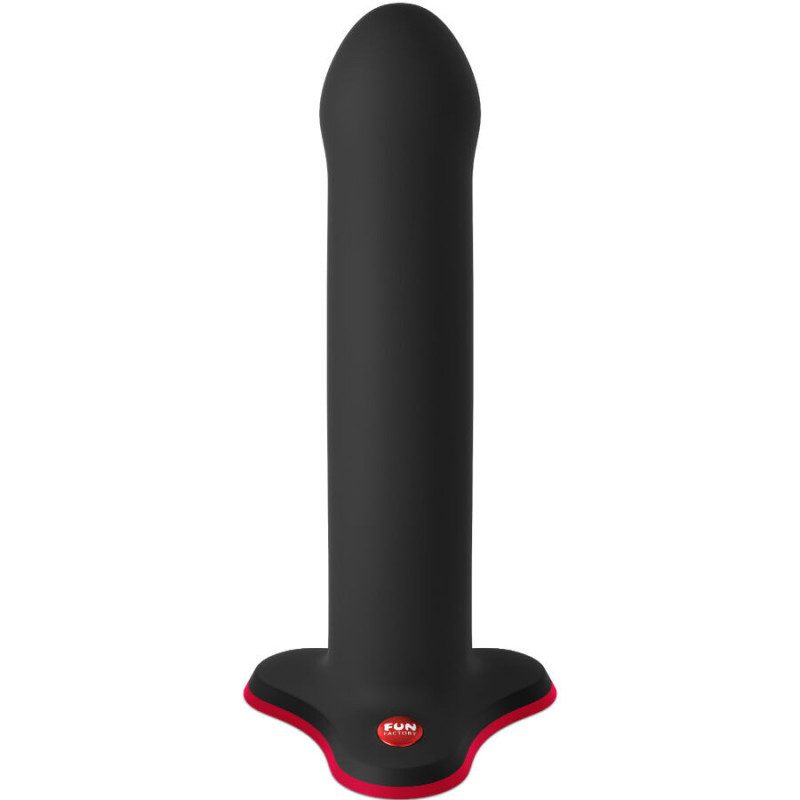 Dildo punto G de silicona negro con ventosa Fun Factory MagnumPunto G no vibrante
