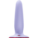 Dildo doble con ventosa Ryde Fun Factory violeta, manos libresPunto G no vibrante
