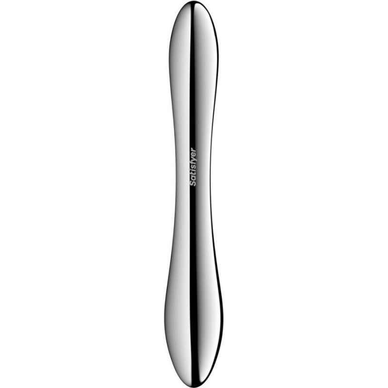 Dildo de doble extremo de acero inoxidable Pure Gravity 1 SatisfyerPunto G no vibrante