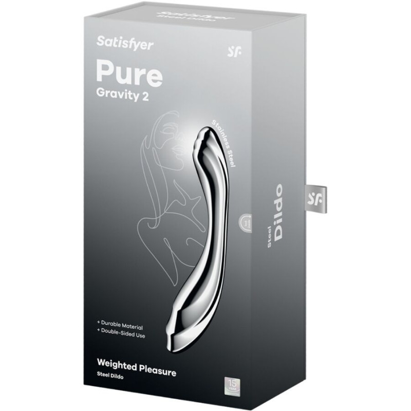 Dildo duplo em aço inox Pure Gravity 2 SatisfyerPonto G não vibrante