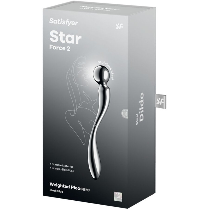Satisfyer Star Force 2 Edelstahl-Doppeldildo, reversibelPunkt G nicht lebendig