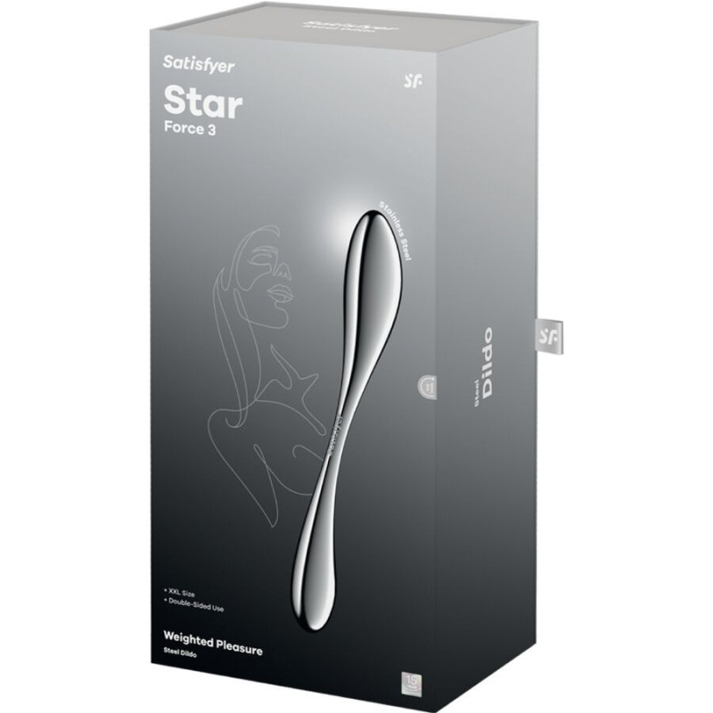 Dildo doppia estremità in acciaio Star Force 3 SatisfyerPunto G non vibrante