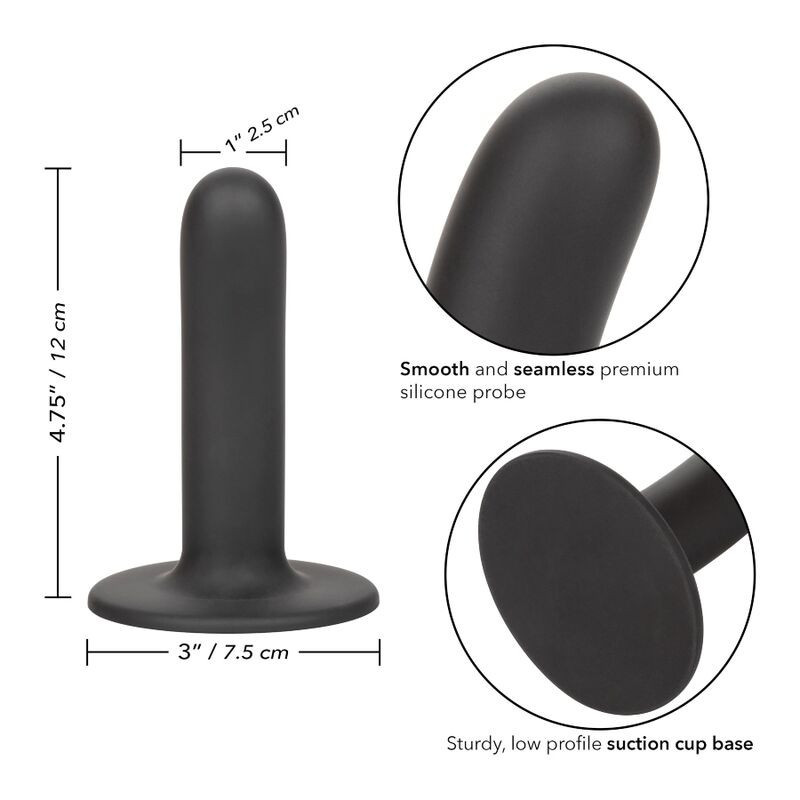 Dildo liscio in silicone 12 cm per imbracatura con ventosaPunto G non vibrante
