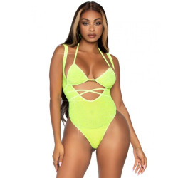 Leg Avenue Strass-Dessous-Set mit Top und StrapsbodySinnliche Damen-Sets
