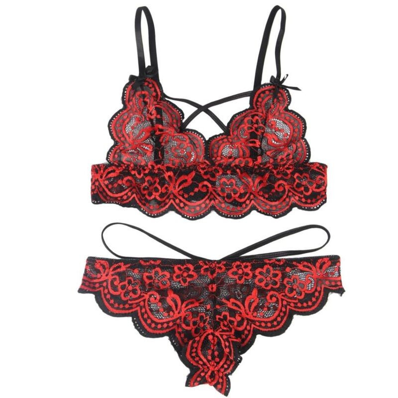 Subblime 2‑teiliges Dessous-Set aus Spitze mit StringSinnliche Damen-Sets
