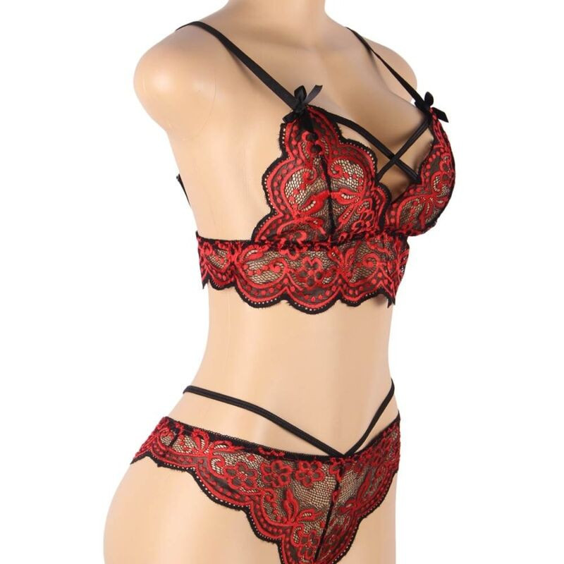 Subblime 2‑teiliges Dessous-Set aus Spitze mit StringSinnliche Damen-Sets