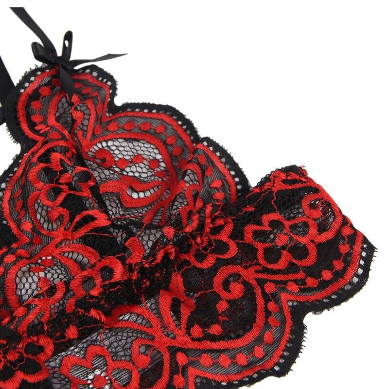 Conjunto lingerie 2 peças Subblime com top de renda e tangaConjuntos sensuais