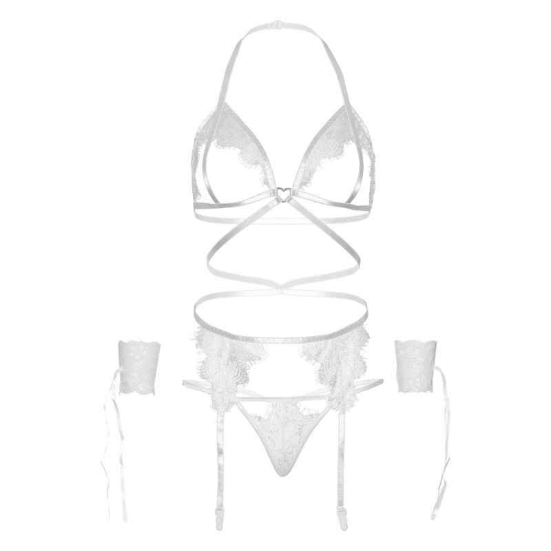 Ensemble lingerie quatuor Leg Avenue soutien-gorge, string, jarretellesEnsembles Sexy