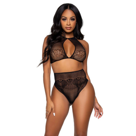 Leg Avenue 2‑teiliges Dessous‑Set: Neckholder-Top & StringSinnliche Damen-Sets