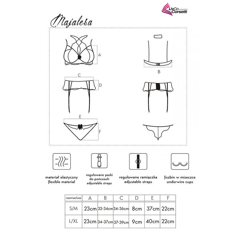 Livco Corsetti Majalesa lingerie set with bra and garter beltWomen's Sets