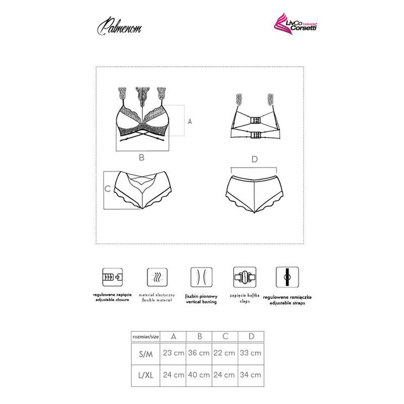 Palmenom lingerie set bra and panties by Livco CorsettiWomen's Sets