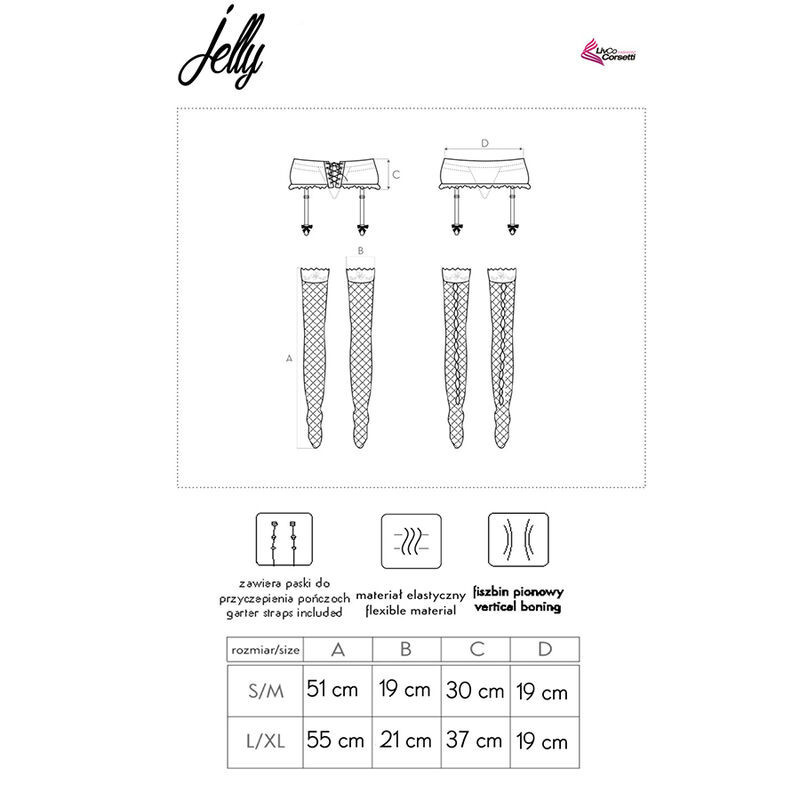Livco Corsetti Strapsgürtel-Set mit NetzstrümpfenSinnliche Damen-Sets