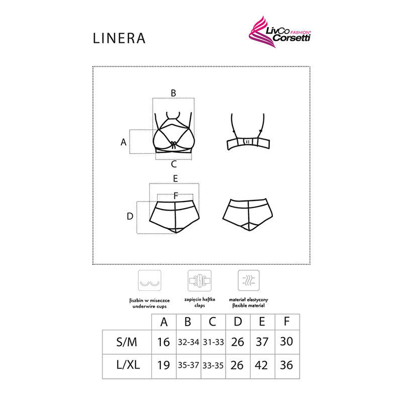 Conjunto de lencería sujetador y braga Linera LivcoConjuntos Sensuales