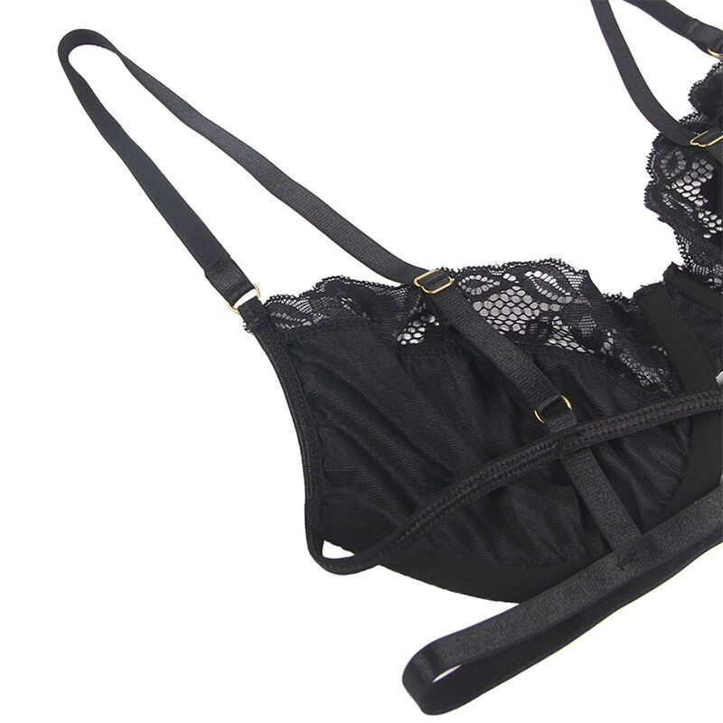 Ensemble lingerie trois pièces Subblime soutien-gorge, string et jarretellesEnsembles Sexy