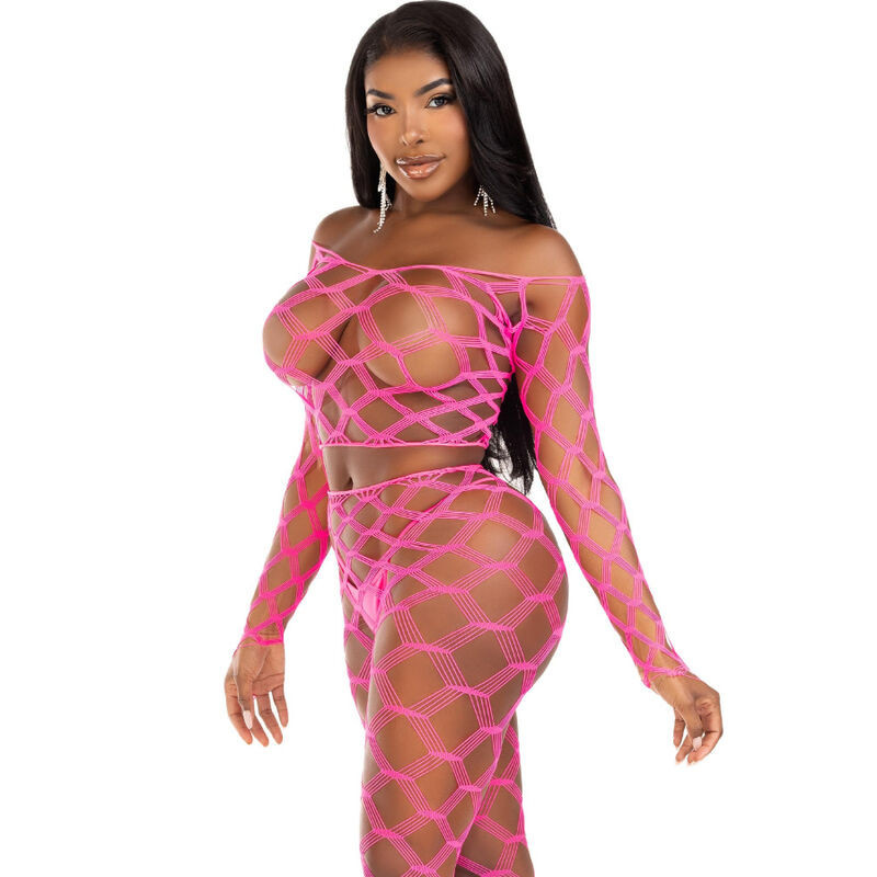 Leg Avenue fishnet lingerie set crop top & footless tightsWomen's Sets