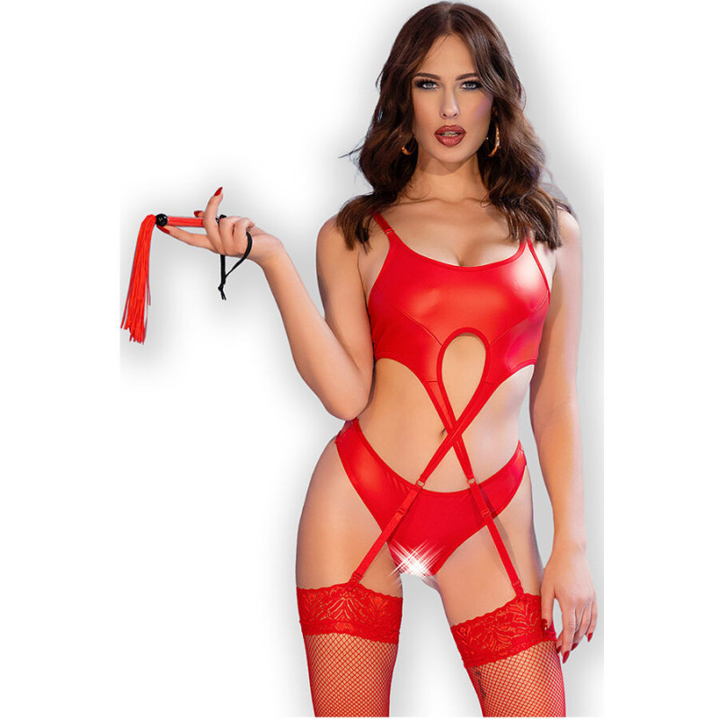 Ensemble lingerie ouvert Chilirose CR 4625 quatre pièces avec fouetEnsembles Sexy
