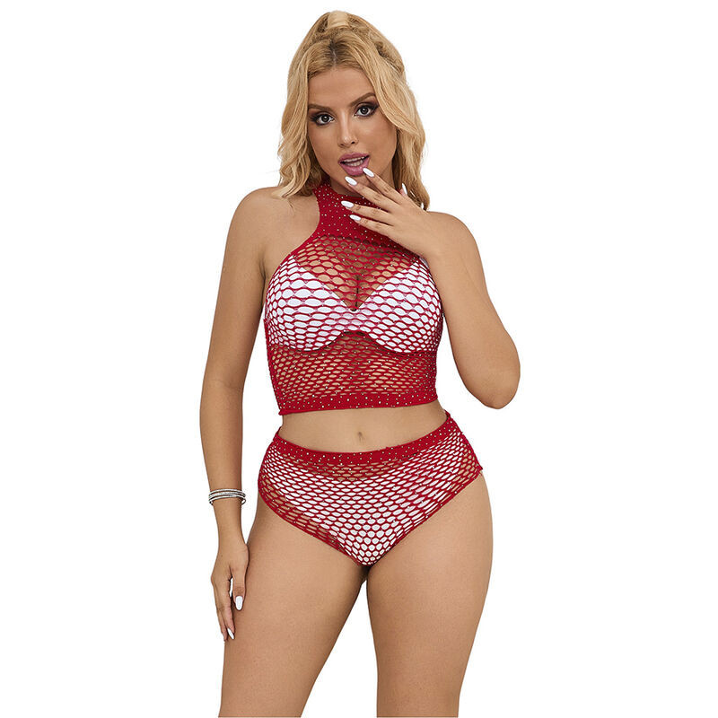 Conjunto de lingerie em rede SubblimeConjuntos sensuais