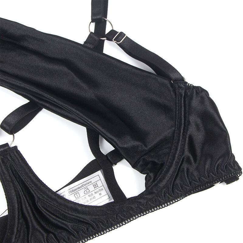 SUBBLIME lingerie set with open bra and garter beltWomen's Sets