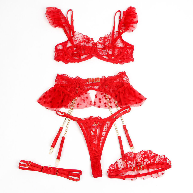 SUBBLIME Dessous-Set mit Straps, BH und TangaSinnliche Damen-Sets