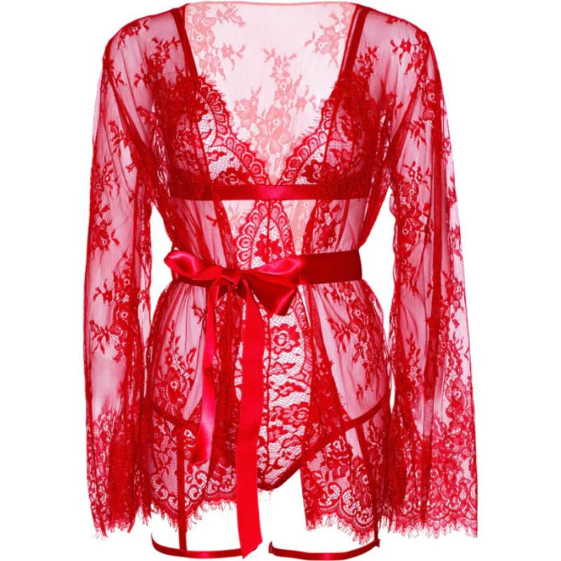 Ensemble lingerie teddy avec peignoir et porte-jarretelles Leg AvenueEnsembles Sexy