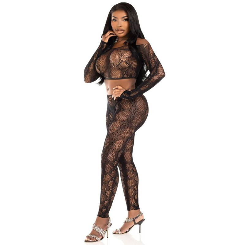 Ensemble lingerie résille effet python Leg AvenueEnsembles Sexy