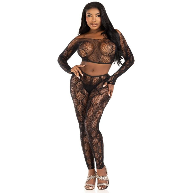 Ensemble lingerie résille effet python Leg AvenueEnsembles Sexy