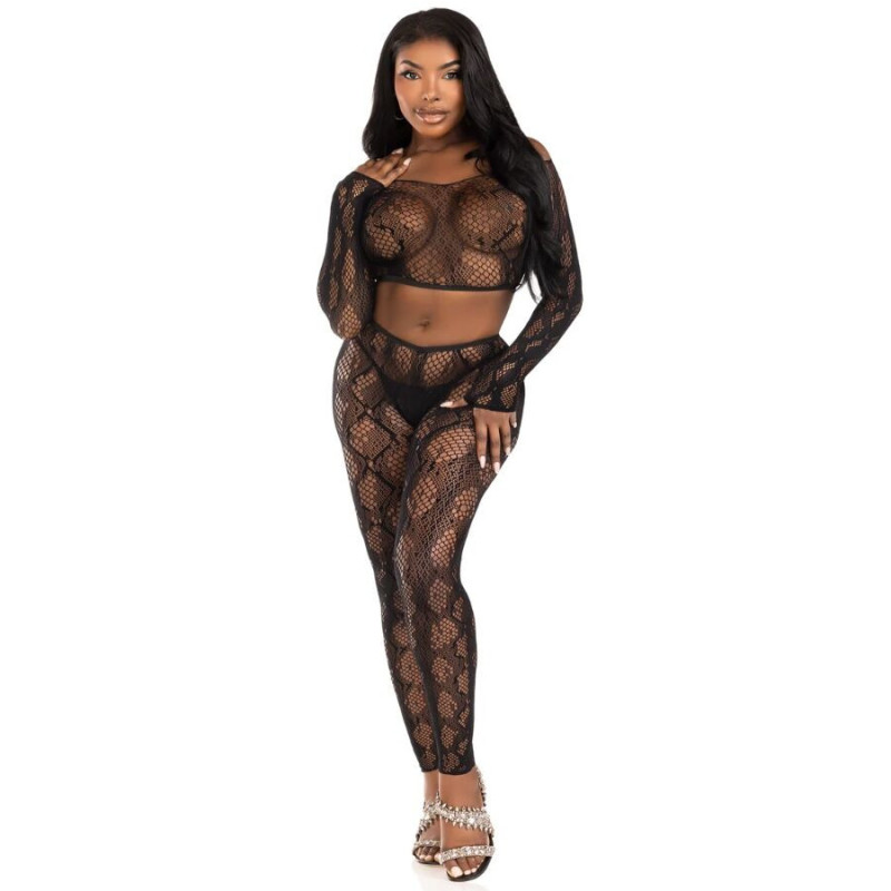 Ensemble lingerie résille effet python Leg AvenueEnsembles Sexy